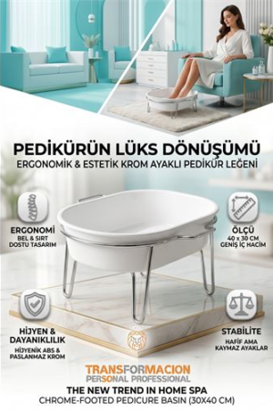 Profesyonel Krom Ayaklı Pedikür Leğeni - Evde Spa Konforu Ayak Bakım Küveti . Kişisel Ürünler ve Kişisel Ürünler.