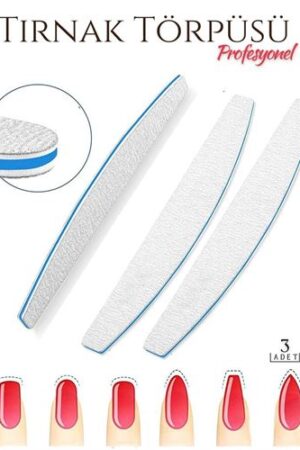 3'lü Profesyonel Tırnak Törpüsü 100/180 Grit Kalıcı Oje Protez Tırnak Törpüsü . Kişisel Ürünler ve Kişisel Ürünler.