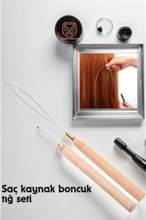 Saç Boncuk Uzatma Keratin Tığı Misina Seti . Kuaför Berber ve Kuaför Malzemeleri.