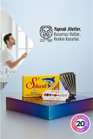 Shark Super Chrome 20’li Premium Paket - Profesyonel Jilet . Kuaför Berber ve Kuaför Malzemeleri.