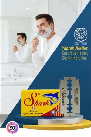 Shark Super Chrome 50’li Premium Paket - Profesyonel Jilet . Kuaför Berber ve Kuaför Malzemeleri.