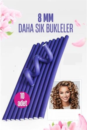 Sosis Latex Bigudi - Isısız Saç Bigudisi - 10 Adet 8 mm . Kuaför Berber ve Kuaför Malzemeleri.