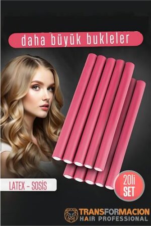 Sosis Latex Bigudi - Isısız Saç Bigudisi 17 mm 20 Adet . Kuaför Berber ve Kuaför Malzemeleri.