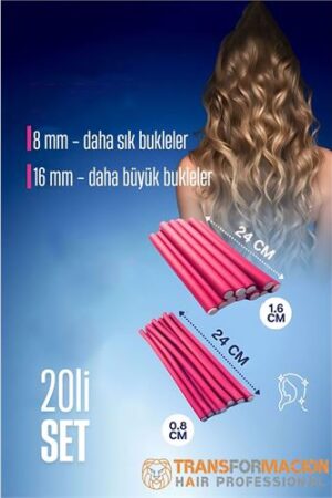 Sosis Latex Bigudi - Isısız Saç Bigudisi 8 ve 18 mm 20 Adet . Kuaför Berber ve Kuaför Malzemeleri.