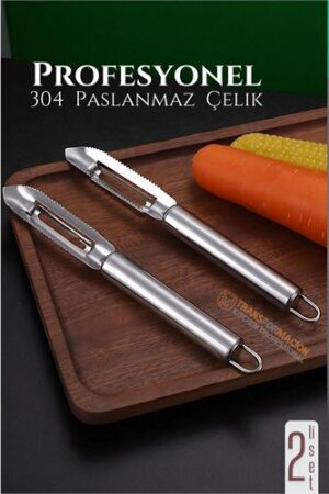 Soyacak Seti - Sebze Soyacağı Kabak Oayacağı Profesyonel Paslanmaz Çelik 2 li SET . Mutfak Ürünleri ve Mutfak Ekipmanları.