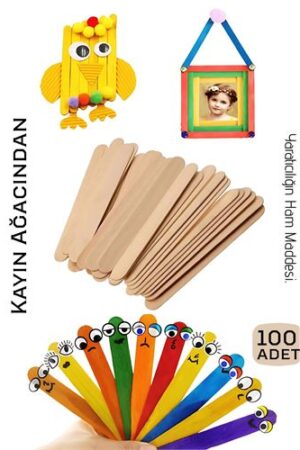 Steril Ahşap Boyanabilir Oyun Çubukları 100 Adet  Pürüzsüz Dokulu  Dayanıklı 14 cm . Kişisel Ürünler ve Kişisel Ürünler.