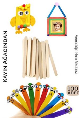 Steril Ahşap Boyanabilir Oyun Çubukları 100 Adet  Pürüzsüz Dokulu  Dayanıklı 9 cm . Kişisel Ürünler ve Kişisel Ürünler.