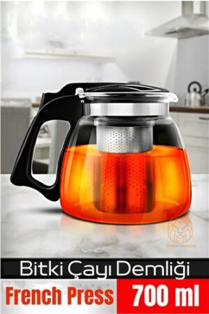 Süzgeçli French Press Cam Demlik 700 Ml Bitki Çayı Demliği . Mutfak Ürünleri ve Mutfak Ekipmanları.
