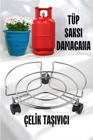 Tekerlekli Saksı Tüp Damacana Altlığı - Taşıyıcı Mutfak Tüpü Taşıyıcı . Mutfak Ürünleri ve Mutfak Ekipmanları.