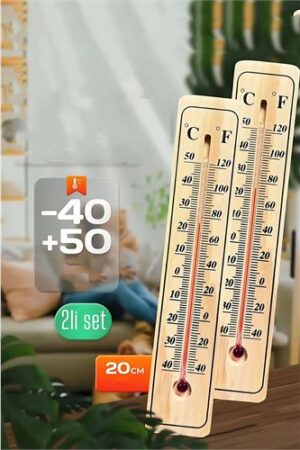 Termometre  - Ahşap Duvar Termometresi 2 li set . Ev Ürünleri ve Ev Ürünleri.