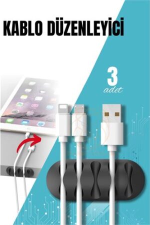 Yapışkanlı Kablo Düzenleyici Klips 3 ADET . Ev Ürünleri ve Ev Ürünleri.