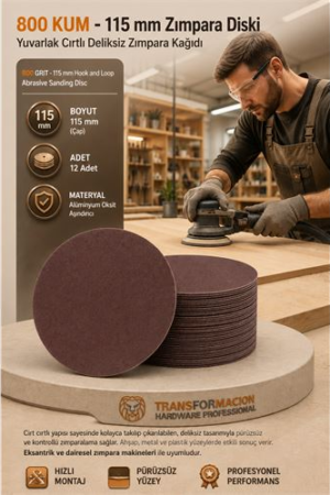 12 ADET 800 KUM Yuvarlak Cırtlı Zımpara Diski 115 mm Deliksiz Zımpara Kağıdı . Oto-Hırdavat ve Oto ve Hırdavat Ürünleri.