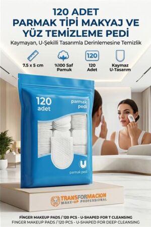 120'li Parmak Tipi Makyaj Temizleme Pedi