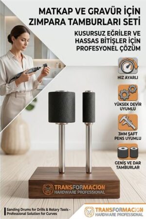 2 Lİ SET 6.35 VE 12.7 MM Zımpara Tamburu Seti - Gravür Matkap Zımparalama Ucu Aparatı . Oto-Hırdavat ve Oto ve Hırdavat Ürünleri.