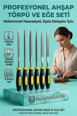 6'lı Ahşap Törpü Eğe Seti | 140mm Hobi Modelci El Törpüsü Takımı . Oto-Hırdavat ve Oto ve Hırdavat Ürünleri.