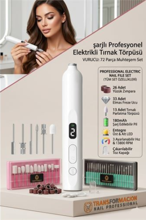 LED Işıklı & UV Kurutuculu Şarjlı Profesyonel Tırnak Törpüsü