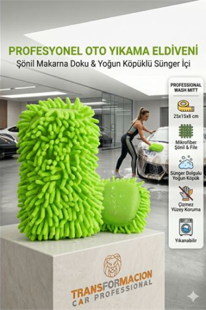Profesyonel Çizmeyen Makarna Oto Yıkama Eldiveni