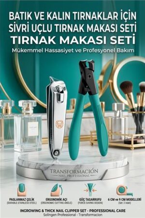 Profesyonel Tırnak Makası Seti | Kalın ve Batık Tırnaklar İçin Çelik Çözüm (2'li) . Kişisel Ürünler ve Kişisel Ürünler.