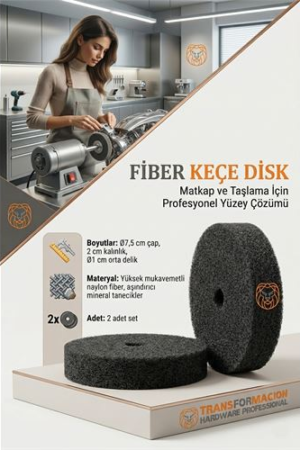 Sert Fiber Keçe Disk 75mm (2 Adet) Matkap Ucu Pas Sökücü Parlatma Taşı . Oto-Hırdavat ve Oto ve Hırdavat Ürünleri.