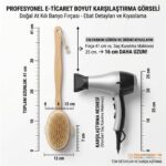 Uzun Saplı Doğal At Kılı Selülit Karşıtı Vücut Fırçası Peeling Masaj Aleti Selülit Fırçası - Görsel 3