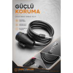 22mm Çelik Halatlı Bisiklet Kilidi - 160cm Anahtarlı Scoooter Motosiklet Kilidi - Görsel 2