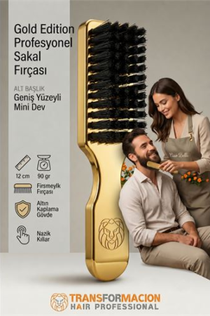 Gold Edition Profesyonel Sakal Fırçası - Geniş Yüzeyli Dolaşık Açıcı ve Şekillendirici   . Kişisel Ürünler ve Kişisel Ürünler.