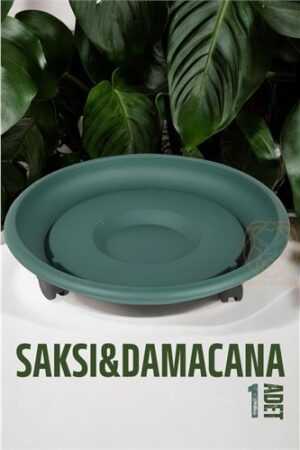 Tekerlekli Saksı Altığı 37 CM YEŞİL . Ev Ürünleri ve Ev Ürünleri.